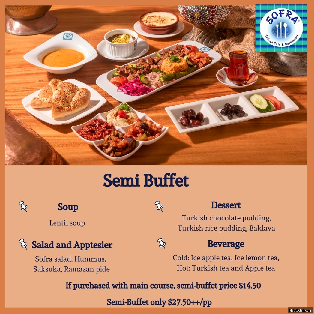 Sofra Turkish Cafe and Restaurant - menu