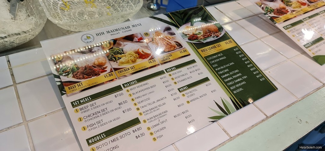 Hjh Maimunah - menu