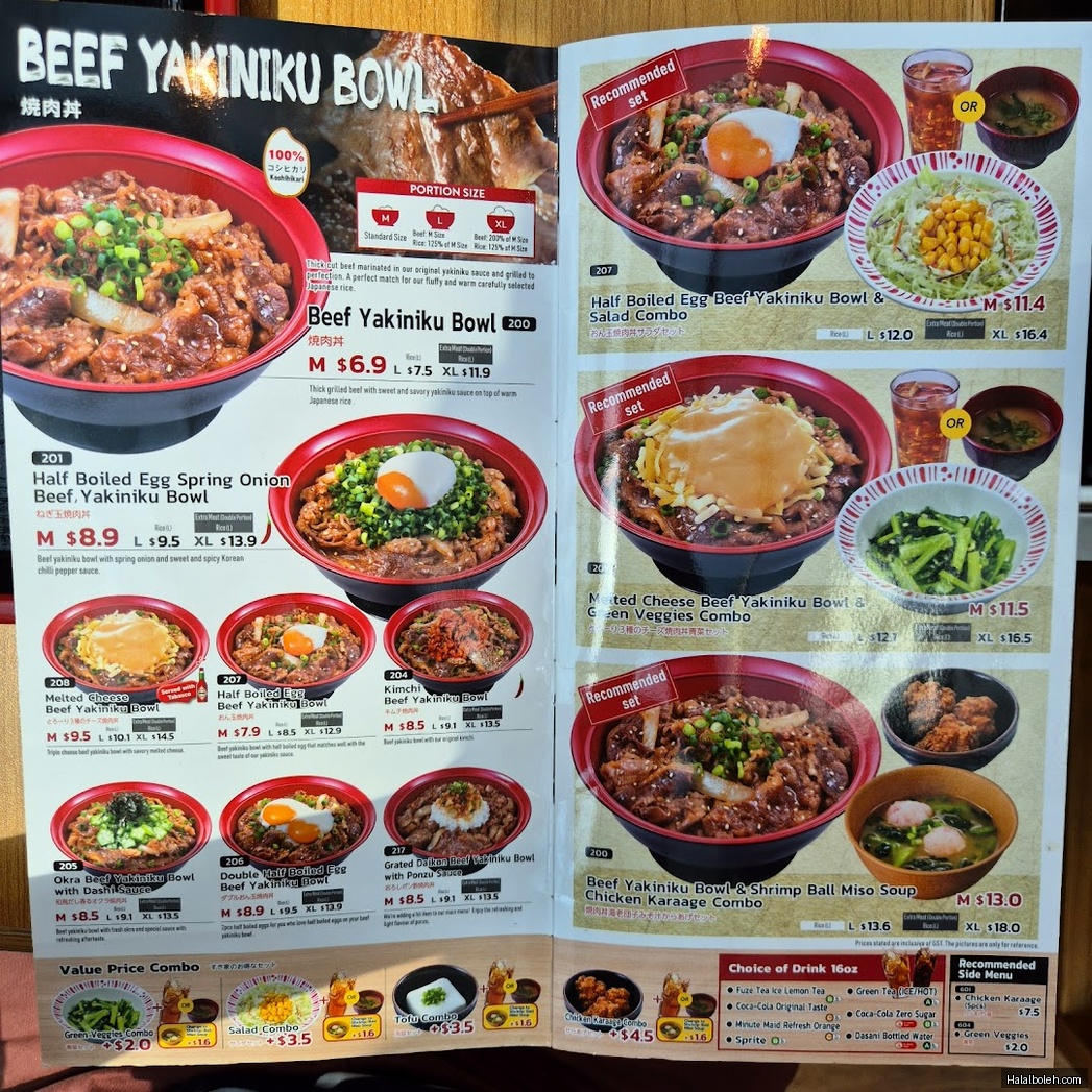 Sukiya - menu