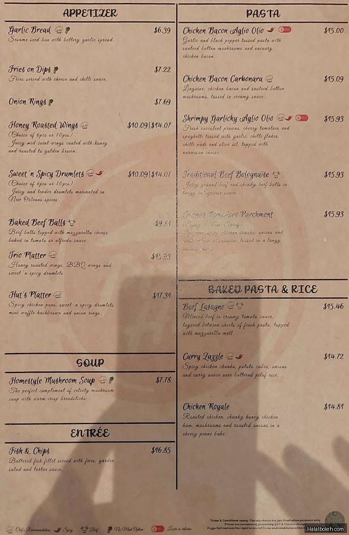 Pizza Hut - menu