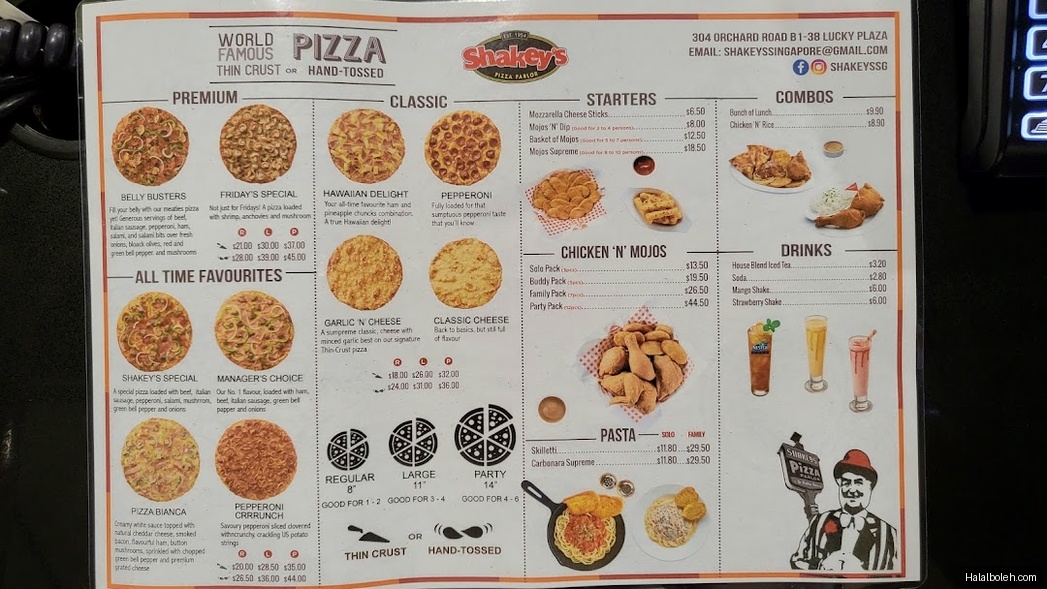 Shakey's Pizza - menu