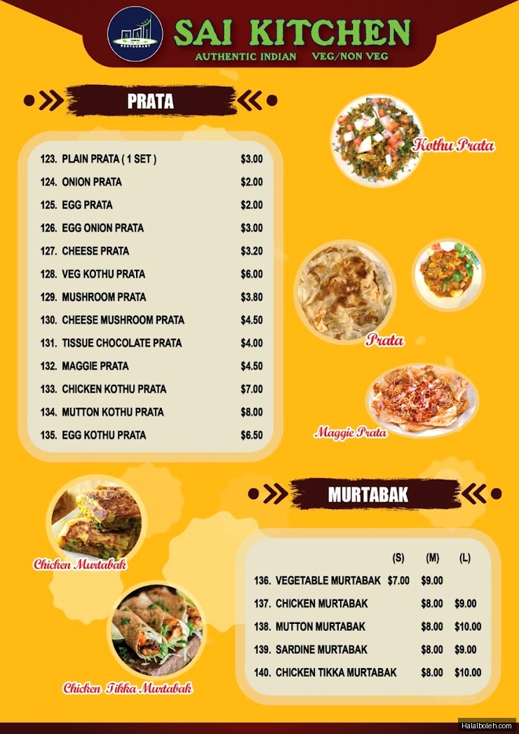 Sai Kitchen - menu