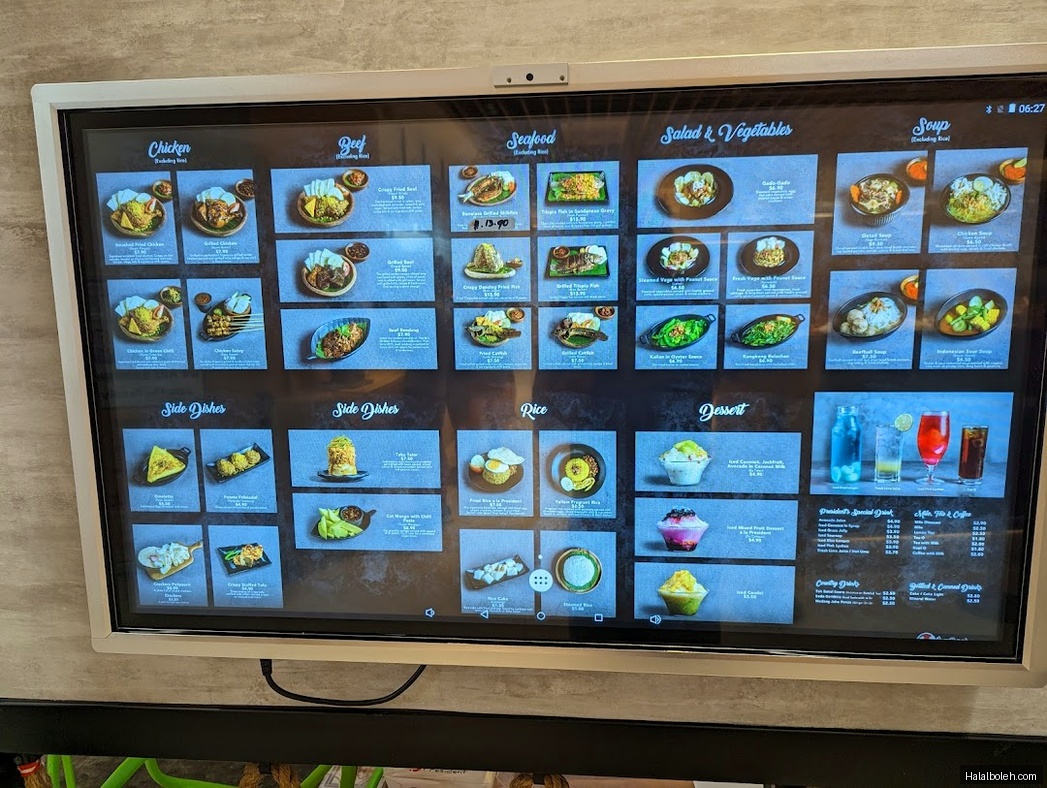 Ayam Penyet President - menu