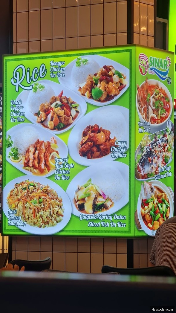 Sinar Seafood - menu