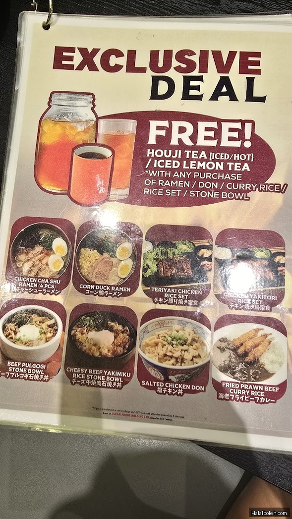 Yakiniku Shokudo - menu