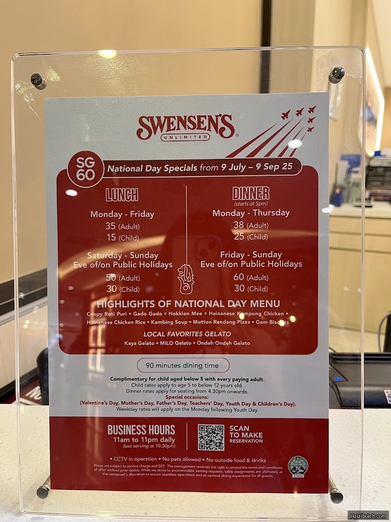 Swensen's Unlimited - menu