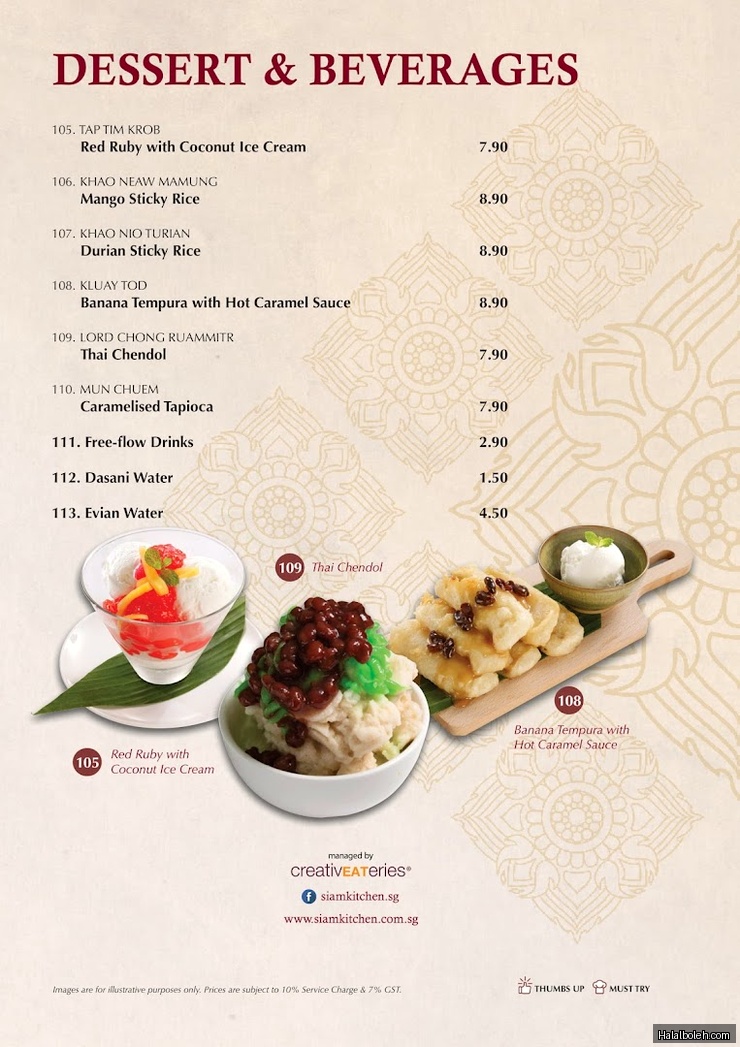 Siam Kitchen - menu