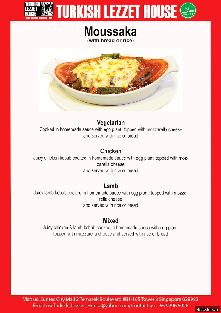 Turkish Lezzet House - menu