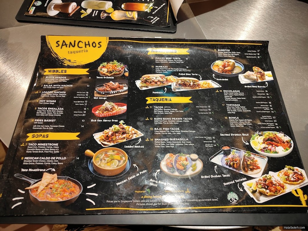 Sanchos Taqueria - menu