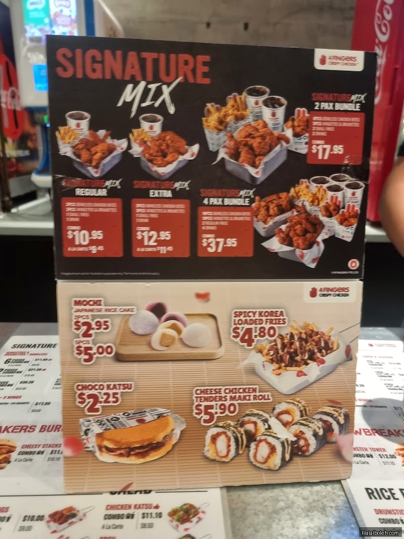 4 Fingers Crispy Chicken - menu