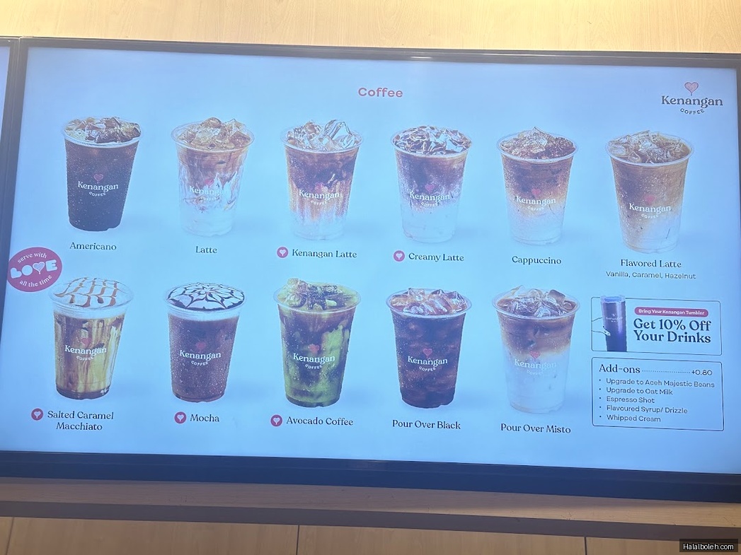 Kenangan Coffee - menu