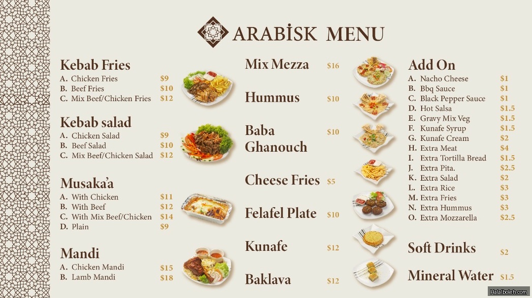 Arabisk at Bukit Panjang Plaza - Menu