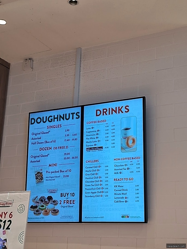 Krispy Kreme - menu