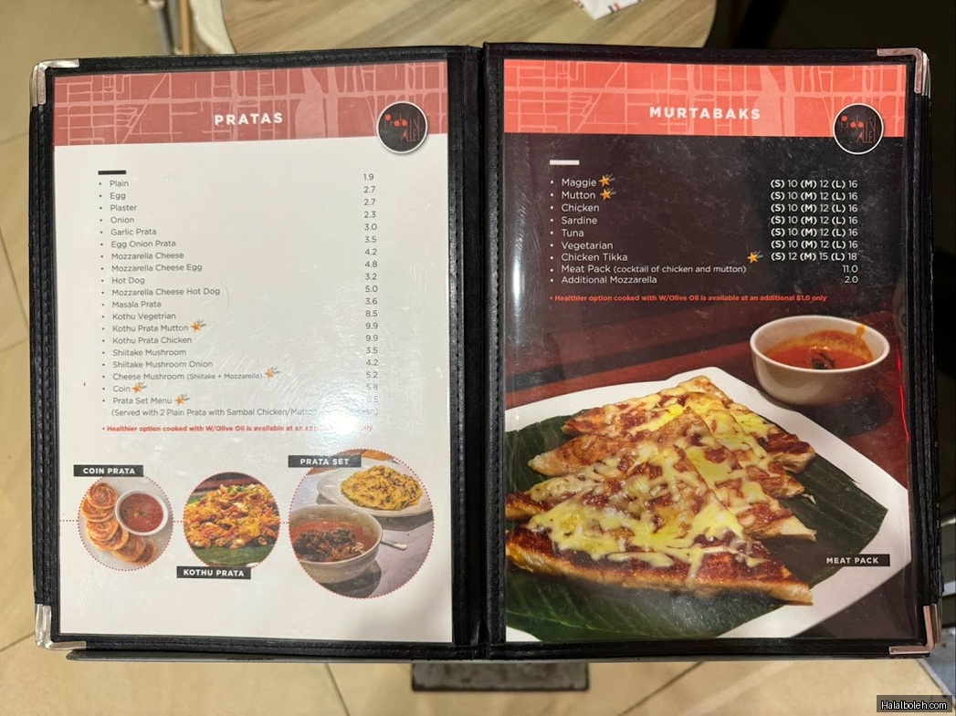 Prata Alley - menu