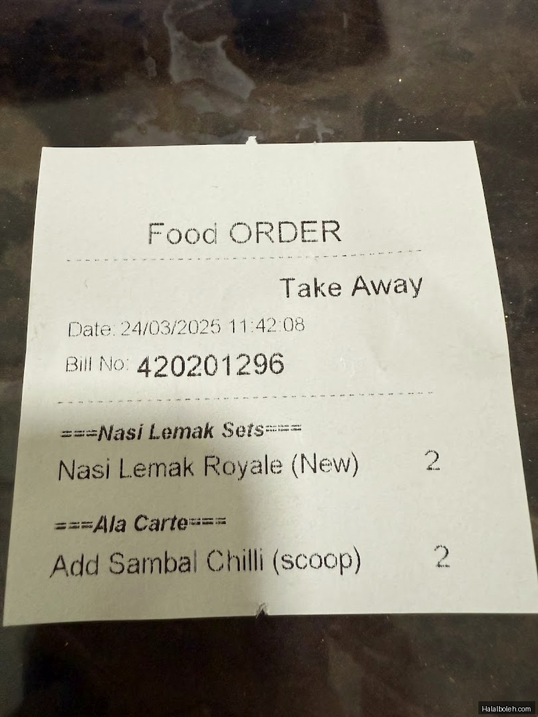 Crave Nasi Lemak - menu