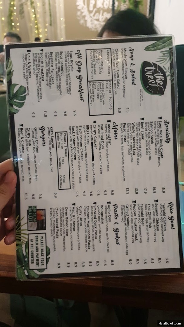 The Tree Cafe - menu