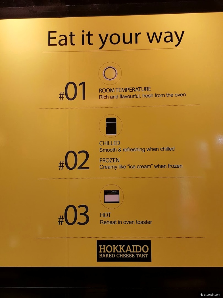 Hokkaido Baked Cheese Tart - menu