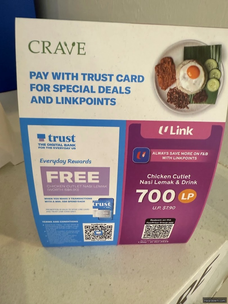 Crave Nasi Lemak - menu