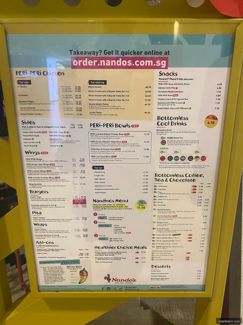 Nando's - menu