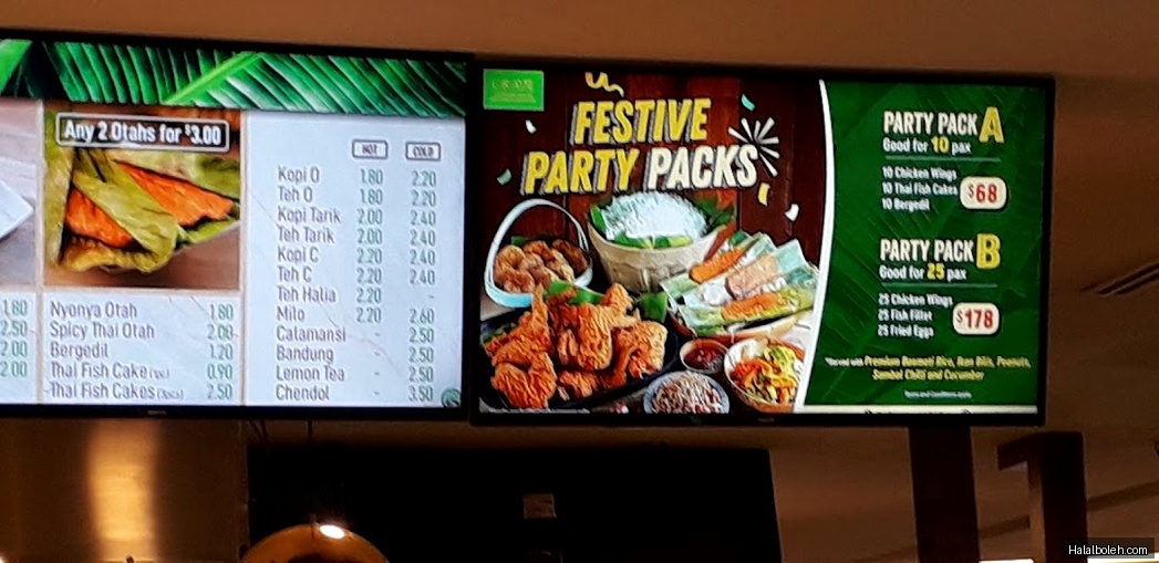Crave Nasi Lemak - menu