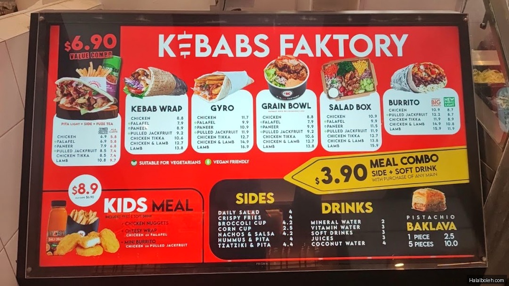 Kebabs Faktory - menu