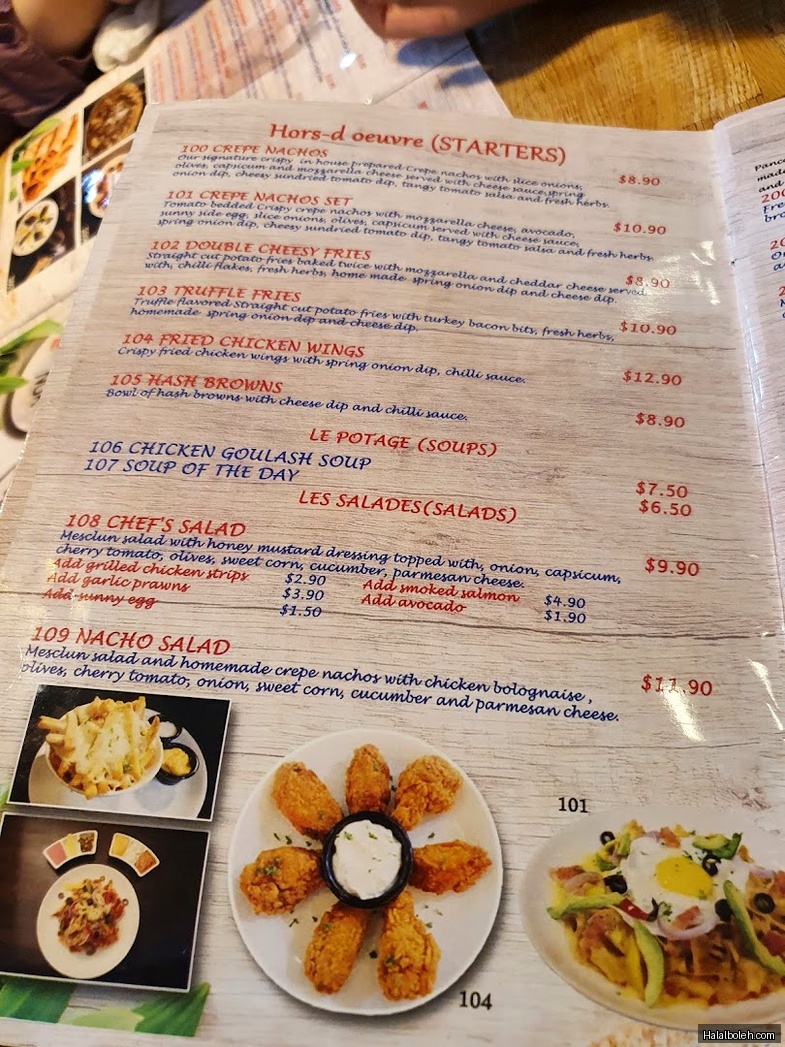 Beyond Pancakes - menu
