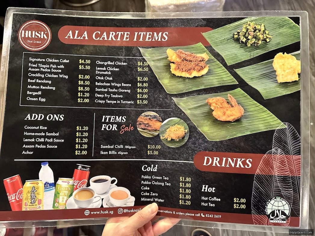 HUSK Nasi Lemak - menu