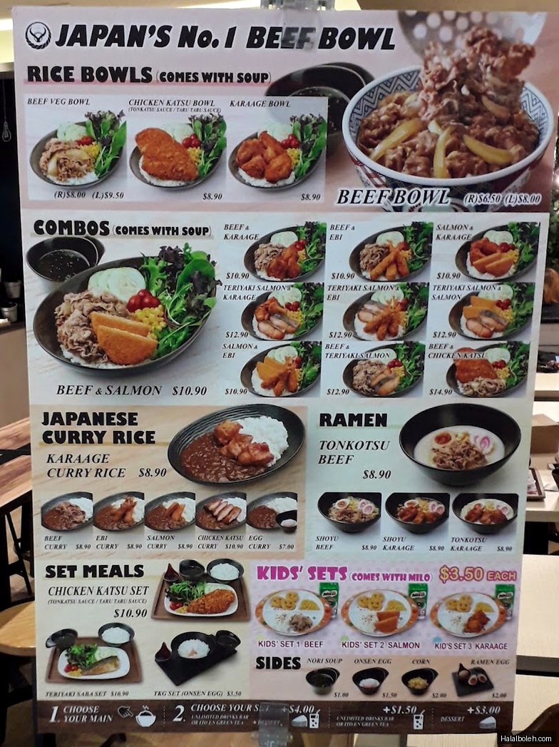 Yoshinoya - menu