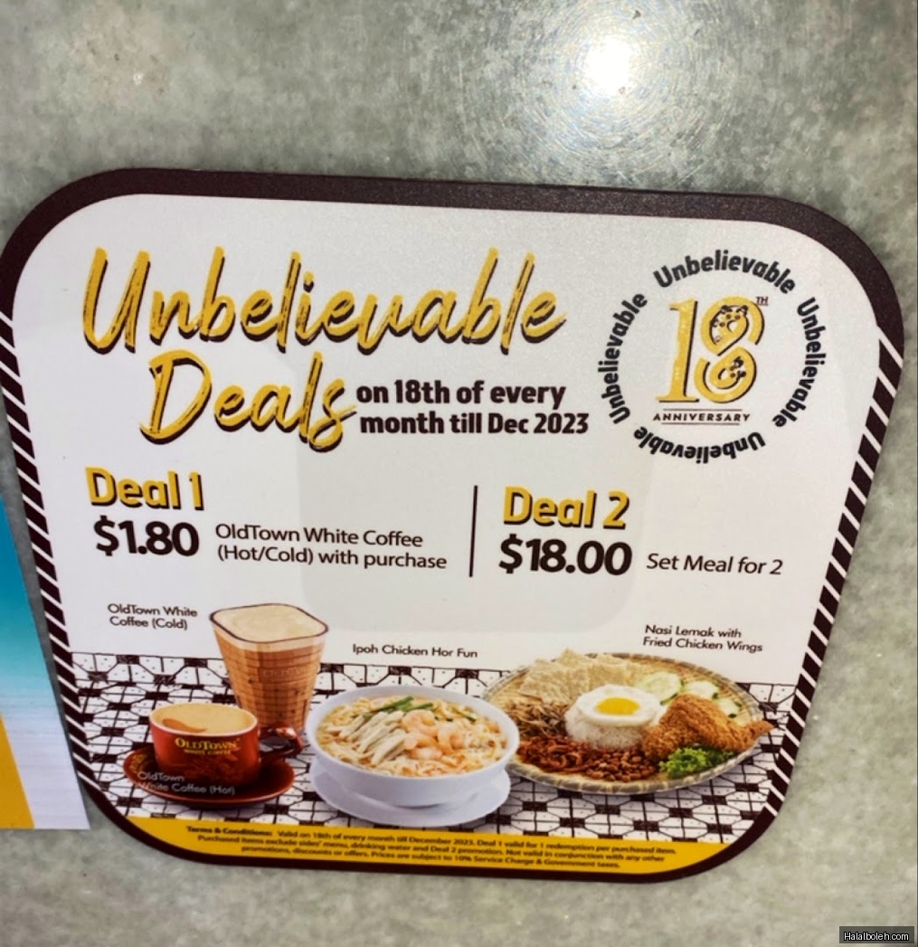 Old Town White Coffee - menu