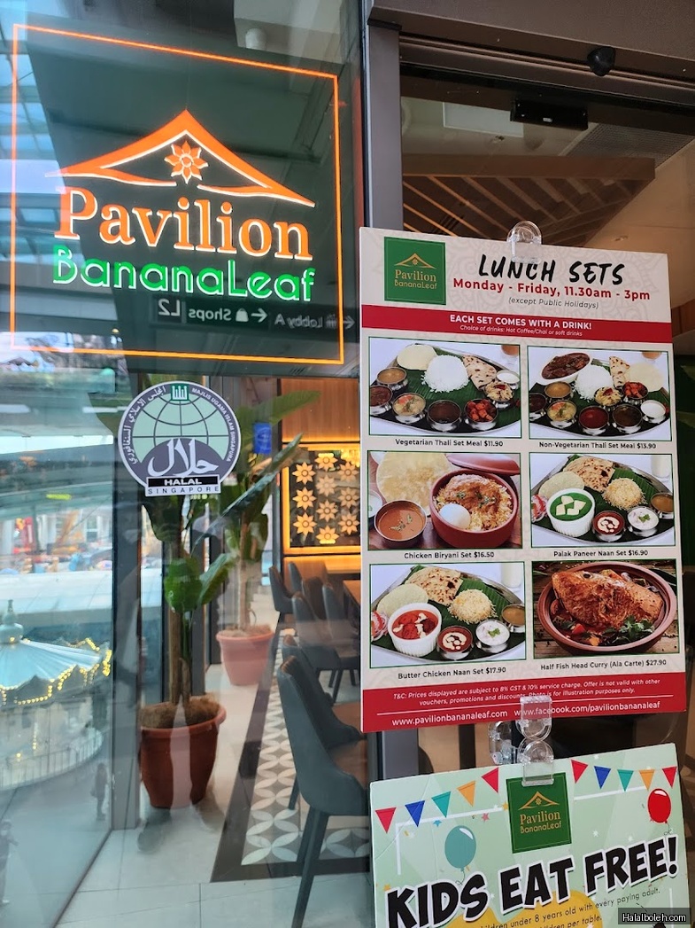 Pavilion Banana Leaf - menu