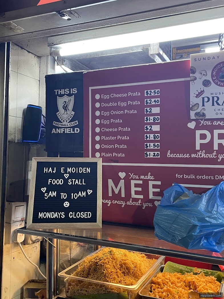 Haji E-Moiden - menu