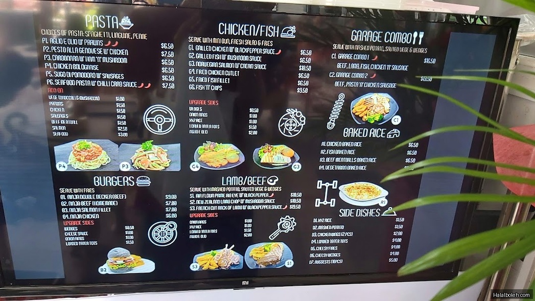 Western Garage - menu