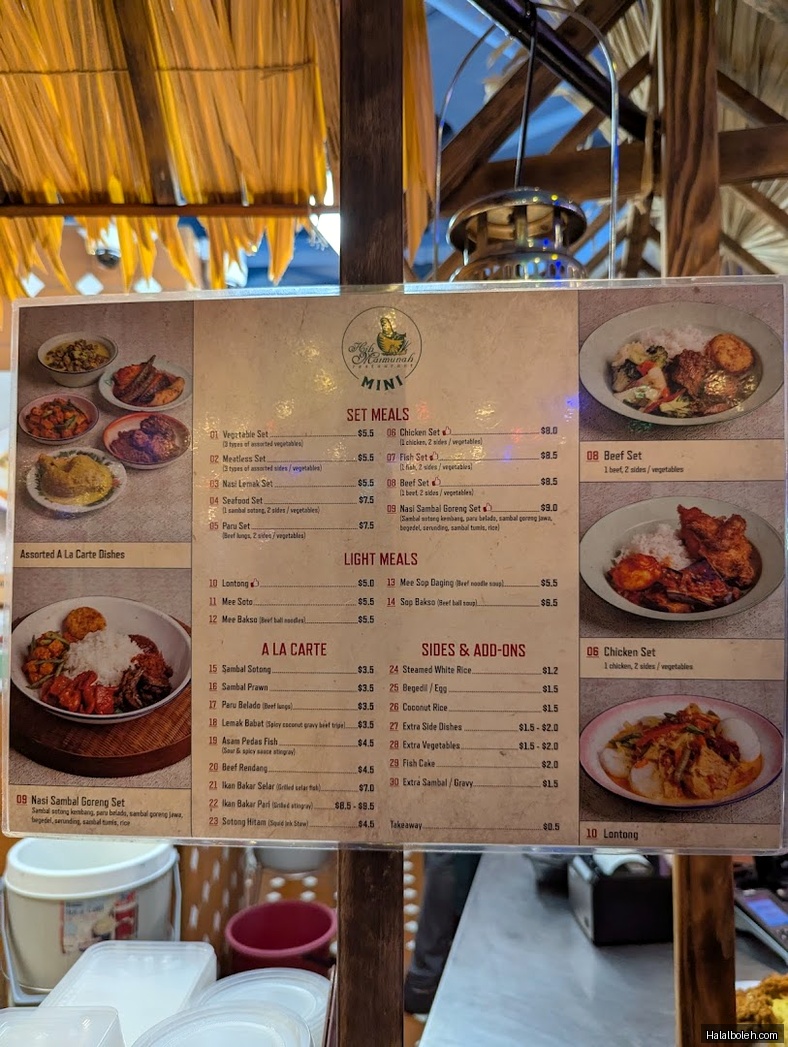 Hjh Maimunah - menu