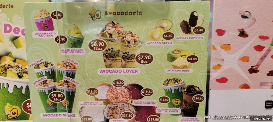 Avocadoria - menu