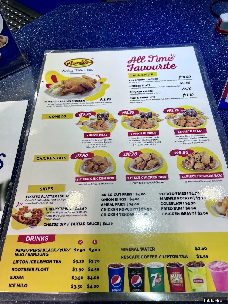 Arnold's Fried Chicken at City Plaza - Menu