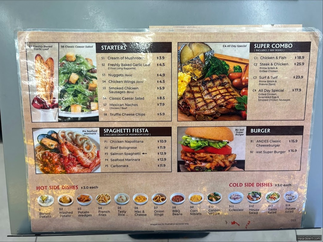 Andes by Astons - menu