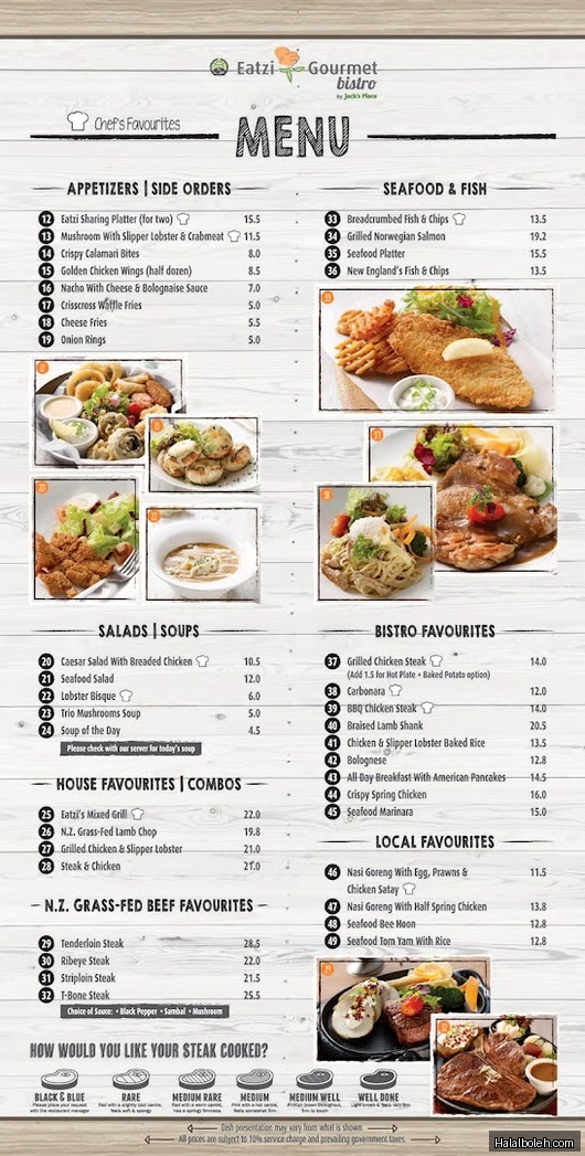 Eatzi Gourmet Restaurant - menu