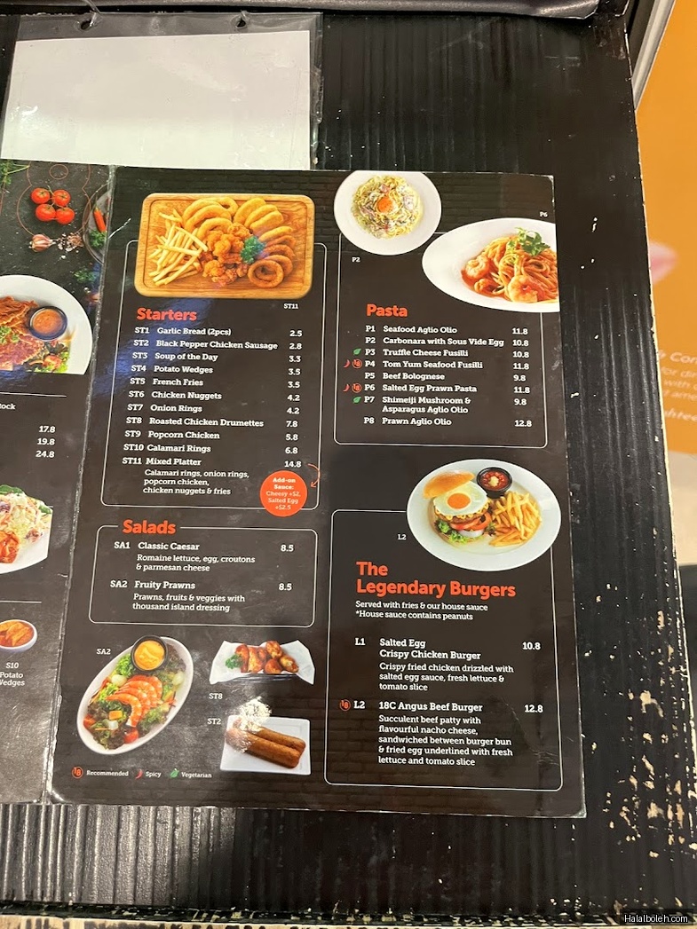 Eighteen Chefs - menu