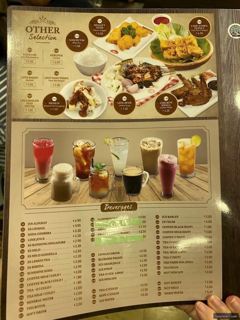 Dapur Penyet - menu