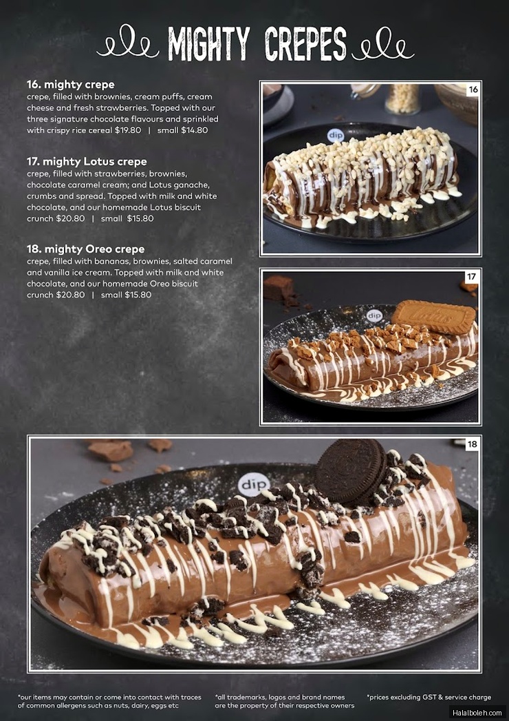 Dipndip at VivoCity - Menu