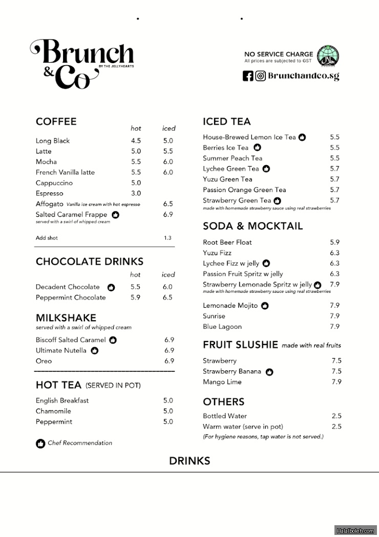 Brunch & Co - menu