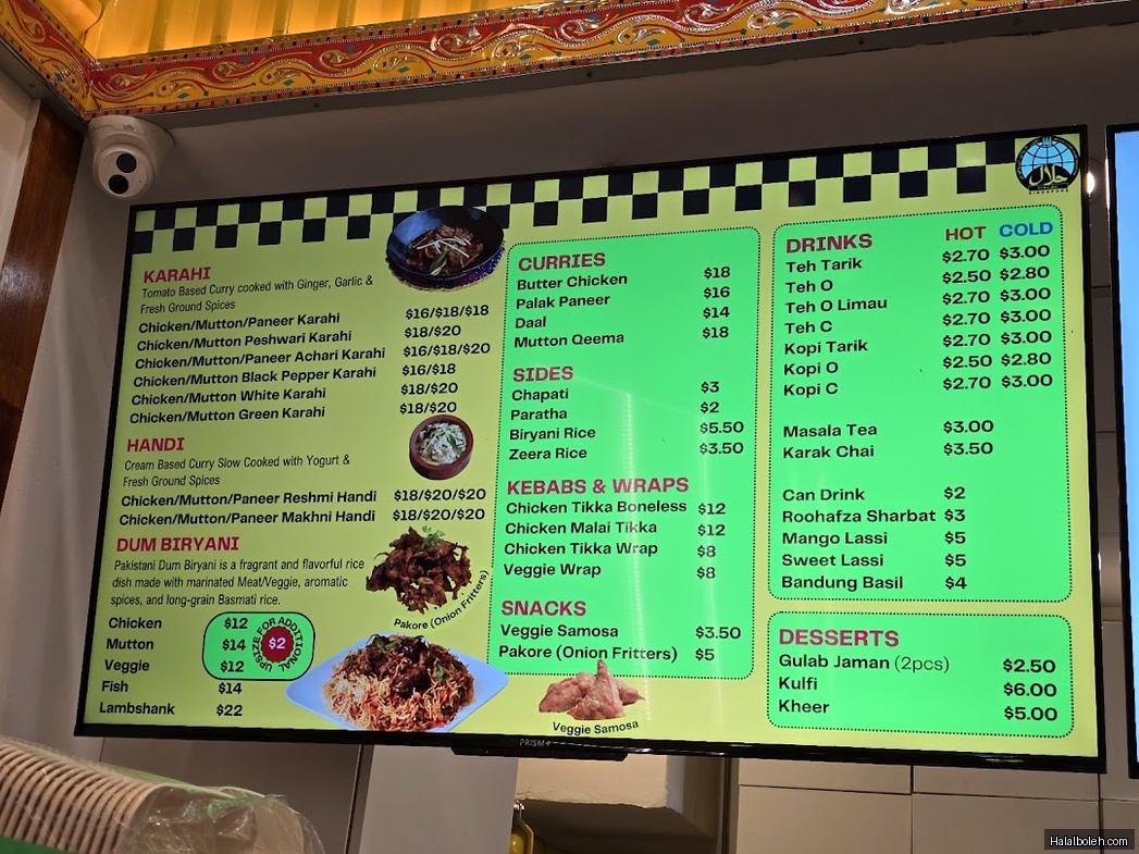 Kebabchi Biryani - menu
