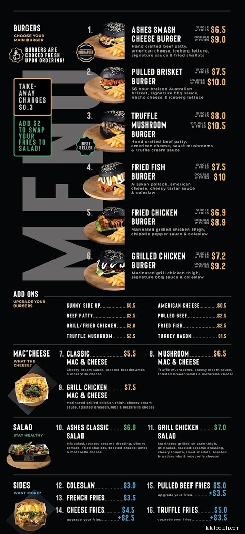 Ashes Burnnit - menu