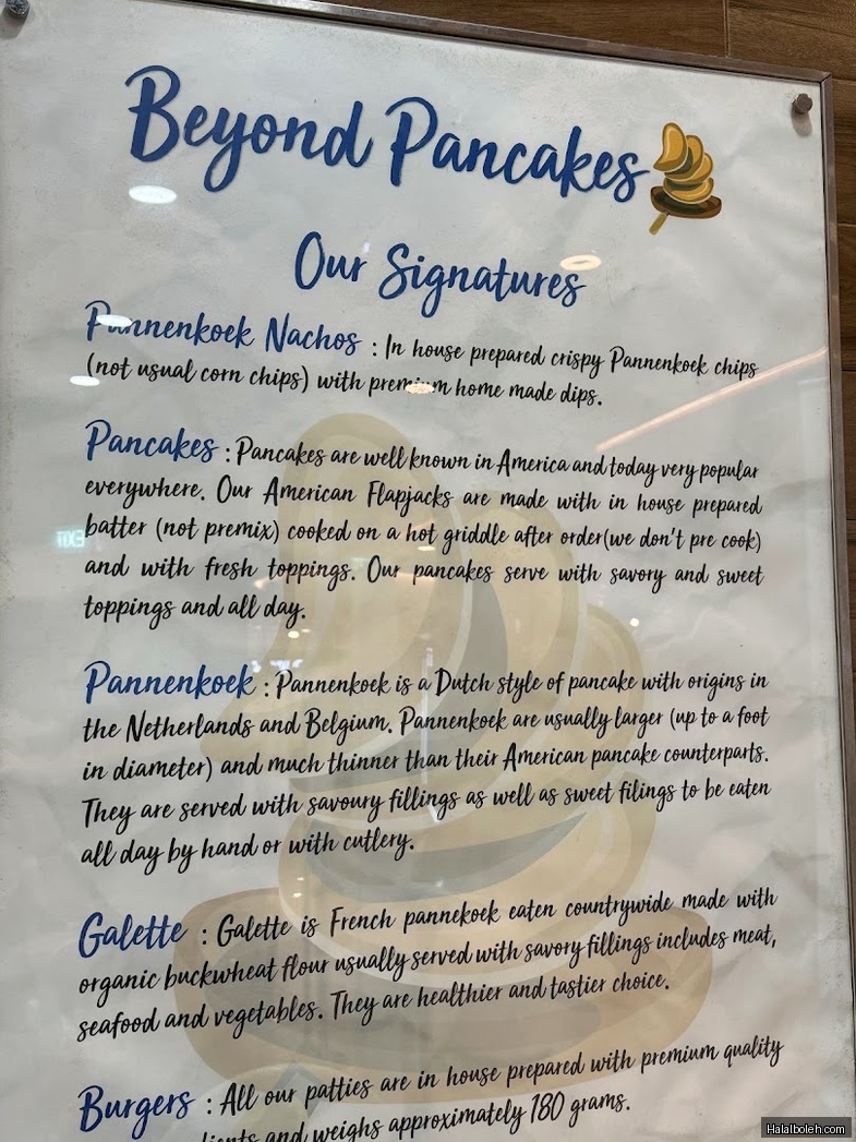 Beyond Pancakes - menu