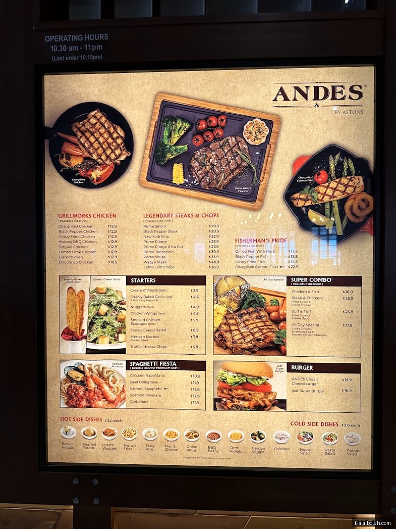 Andes by Astons - menu