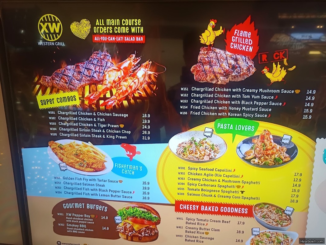 XW Western Grill at JEM - Menu