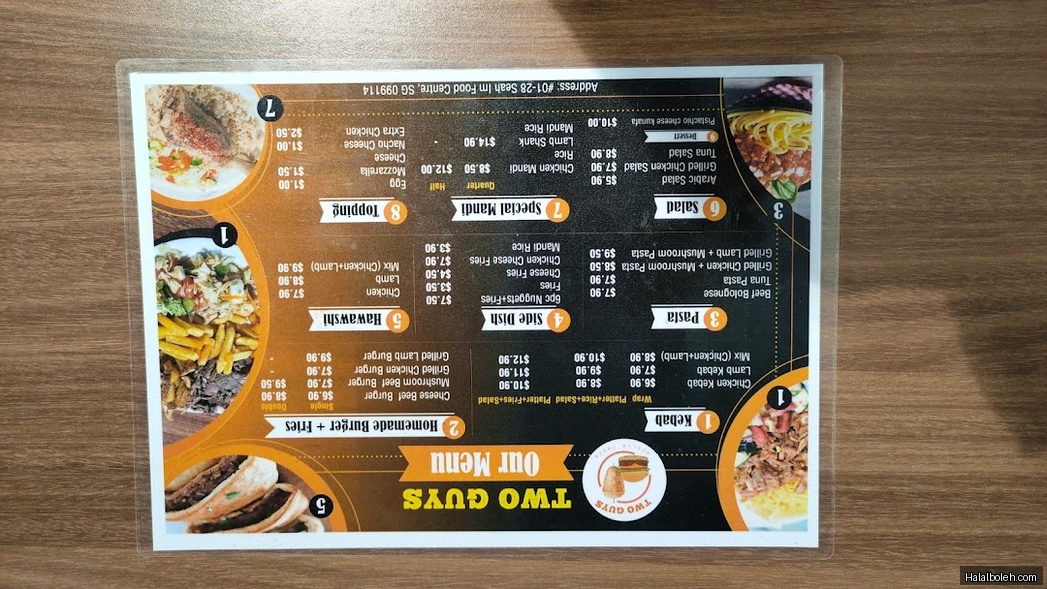 Two Guys - menu
