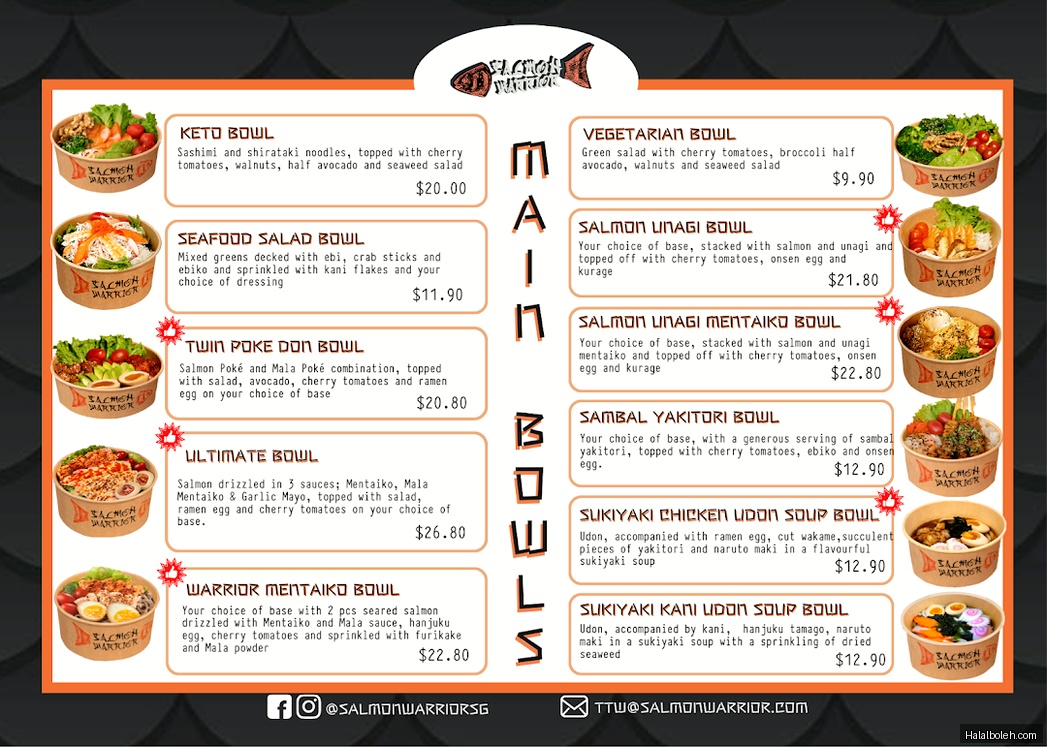 Salmon Warrior - menu