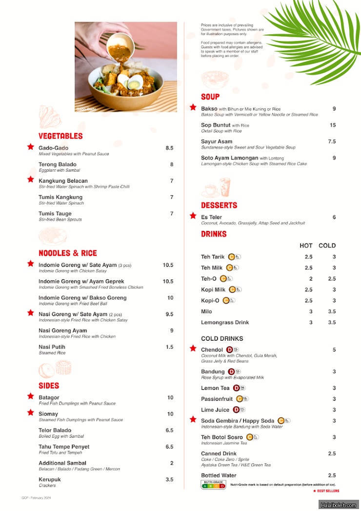 Dapur Penyet - menu