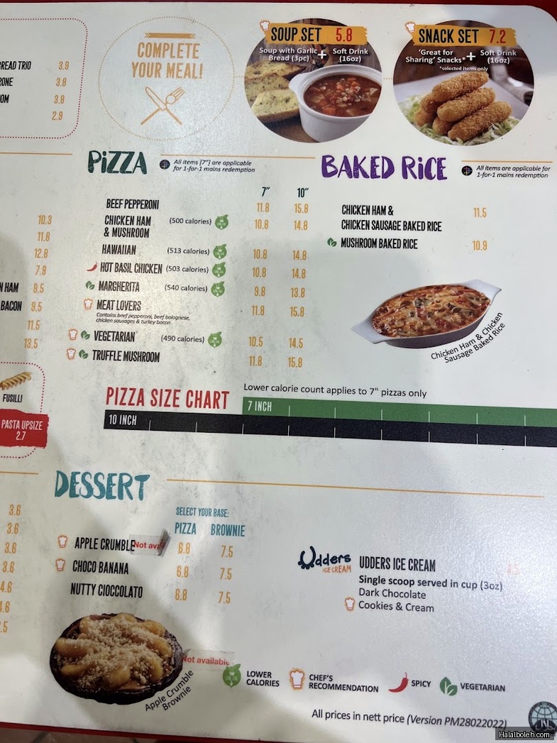PastaMania - menu